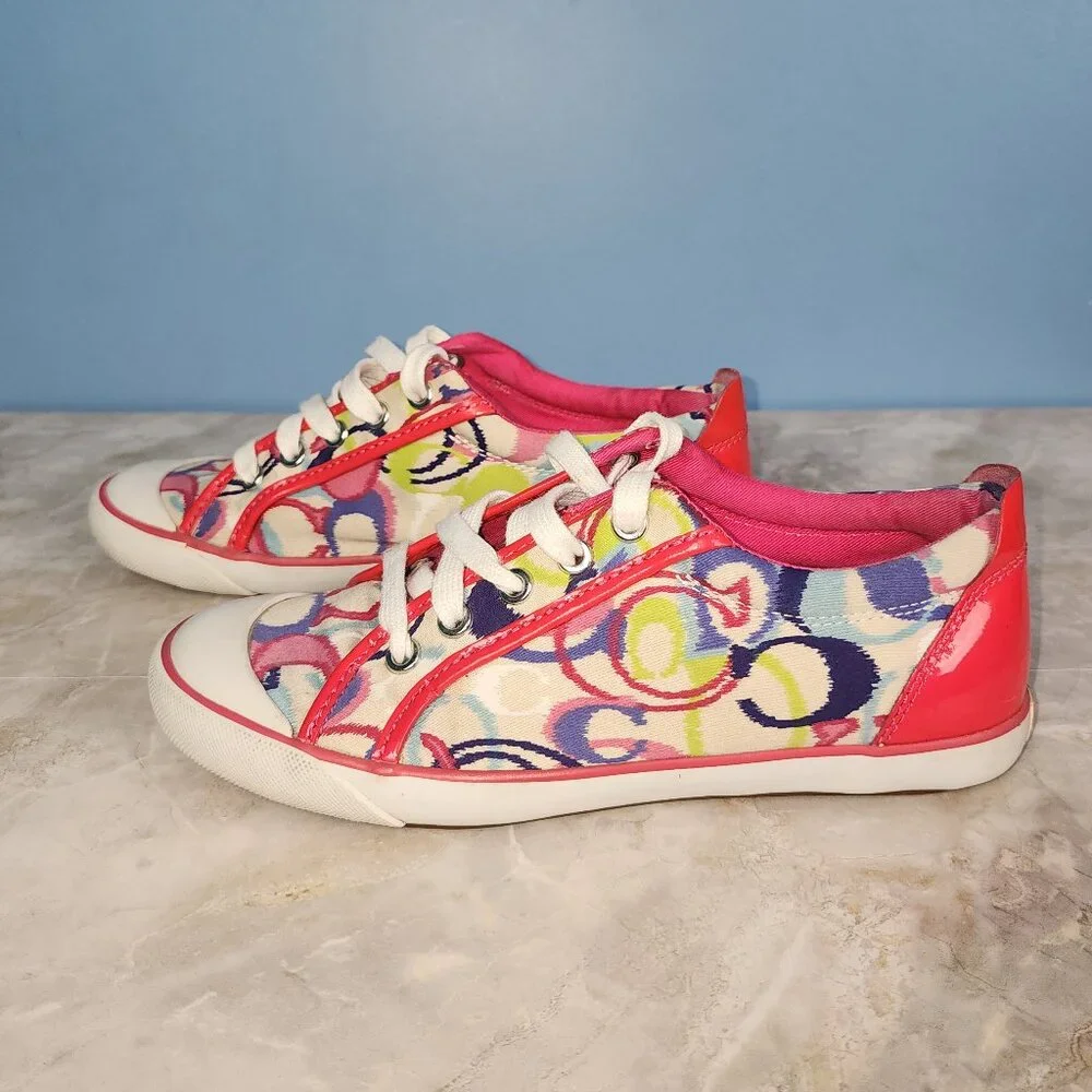 Coach Barrett Poppy Ikat low-top sneakers Sz 7.5 - Picture 3 of 7